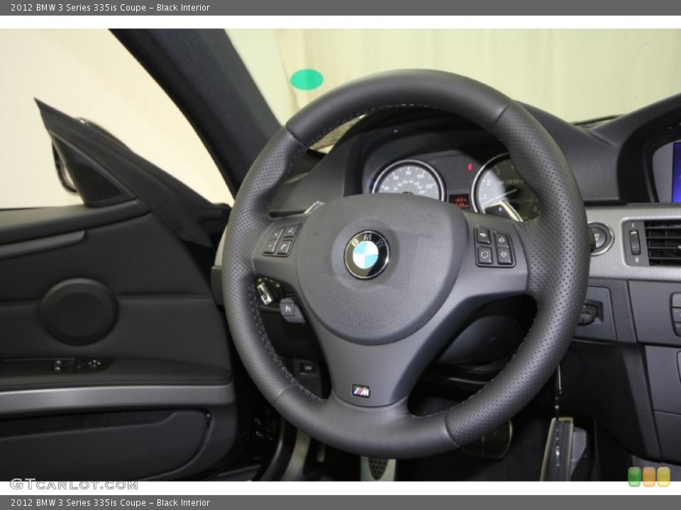 Black Interior Steering Wheel for the 2012 BMW 3 Series 335is Coupe #61614582