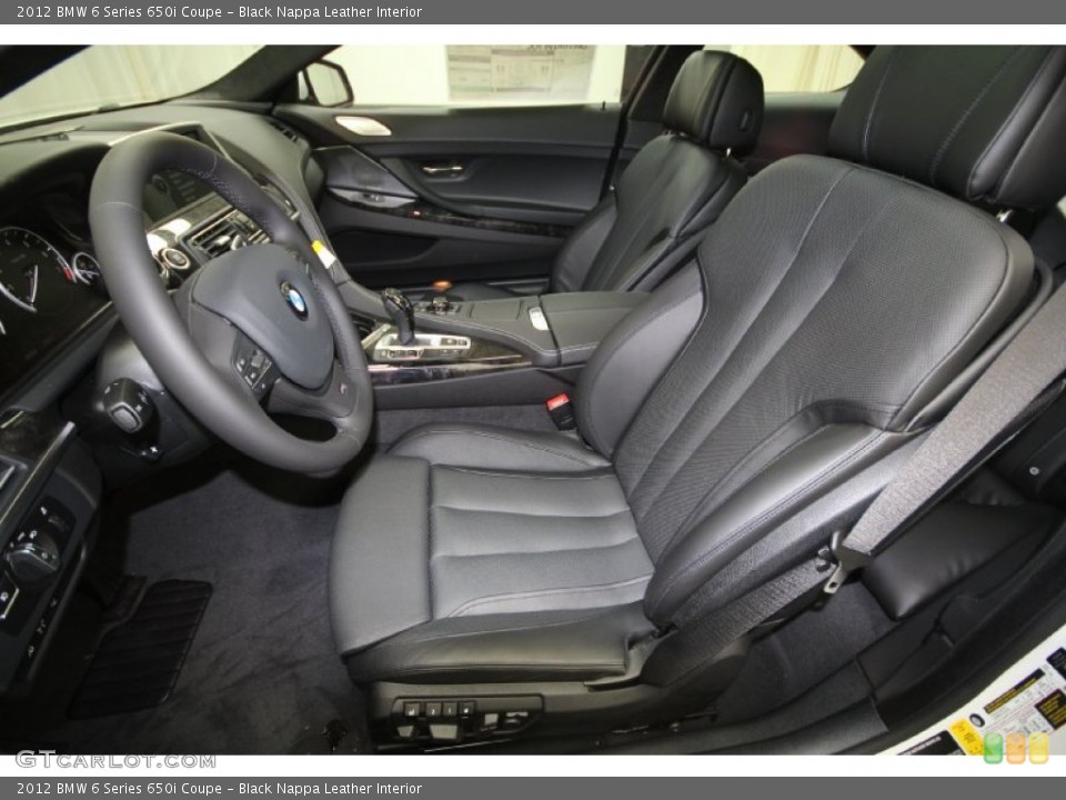 Black Nappa Leather Interior Front Seat for the 2012 BMW 6 Series 650i Coupe #61615412