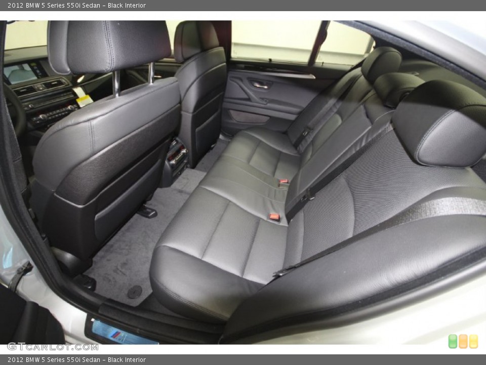 Black Interior Rear Seat for the 2012 BMW 5 Series 550i Sedan #61615722