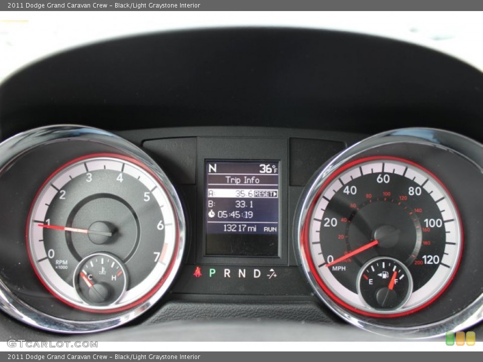Black/Light Graystone Interior Gauges for the 2011 Dodge Grand Caravan Crew #61627604