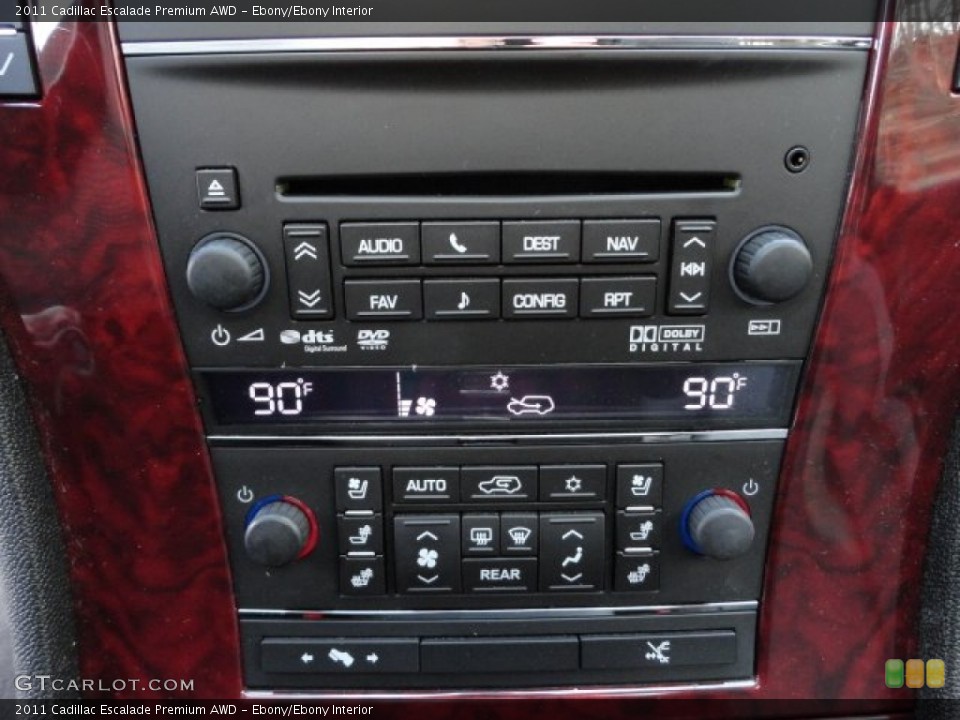 Ebony/Ebony Interior Controls for the 2011 Cadillac Escalade Premium AWD #61634030