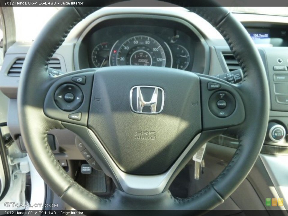 Beige Interior Steering Wheel for the 2012 Honda CR-V EX-L 4WD #61637066