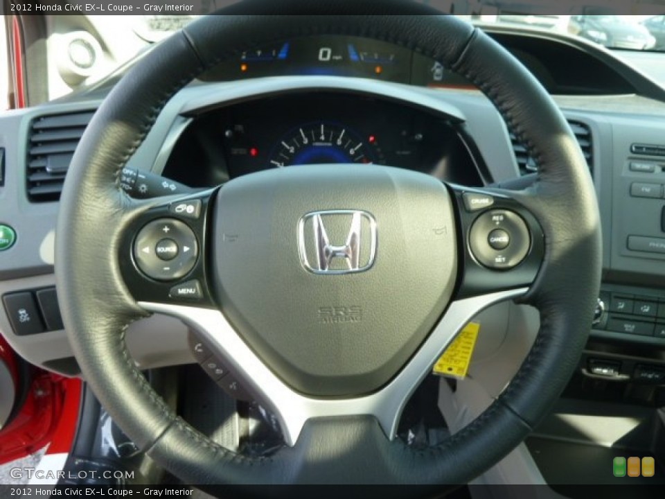 Gray Interior Steering Wheel for the 2012 Honda Civic EX-L Coupe #61637171