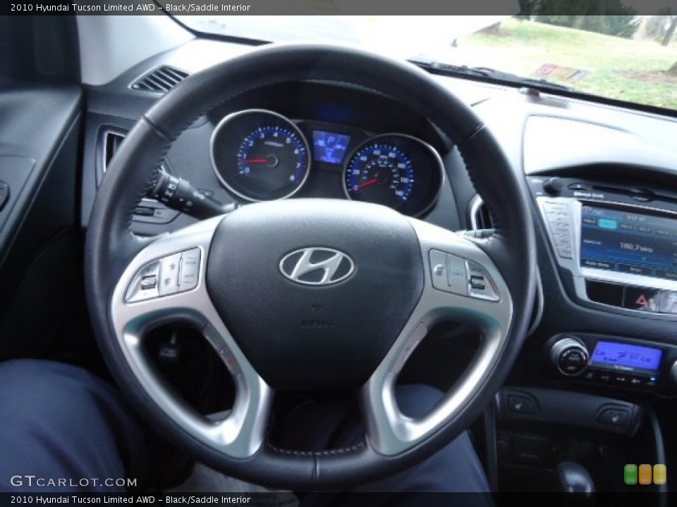 Black/Saddle Interior Steering Wheel for the 2010 Hyundai Tucson Limited AWD #61639187