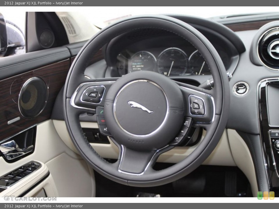 Ivory/Jet Interior Steering Wheel for the 2012 Jaguar XJ XJL Portfolio #61640753