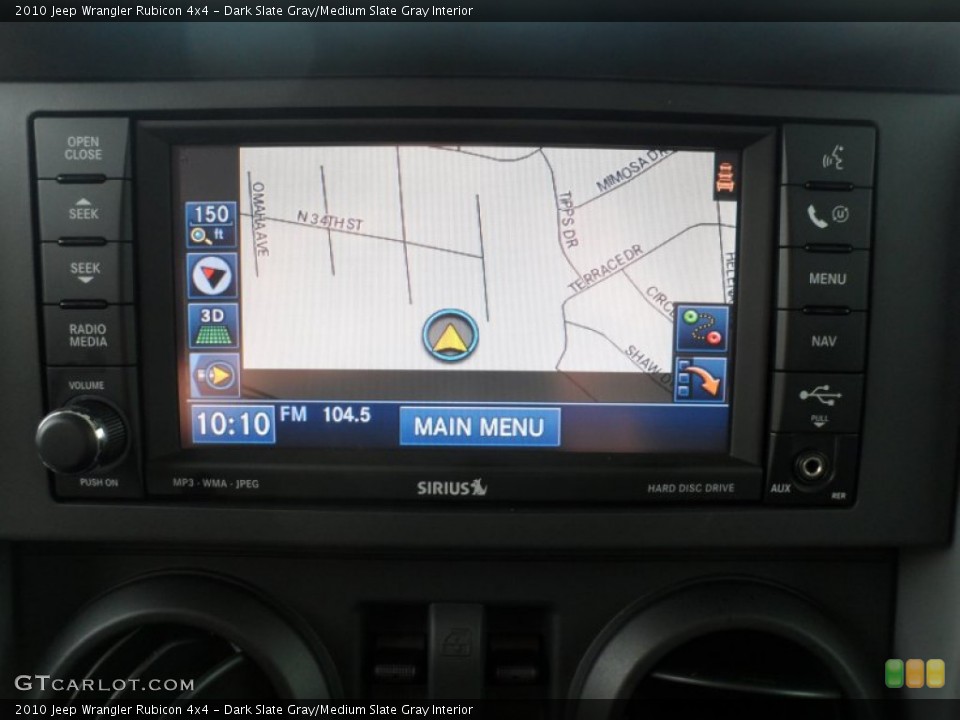 Dark Slate Gray/Medium Slate Gray Interior Navigation for the 2010 Jeep Wrangler Rubicon 4x4 #61643156