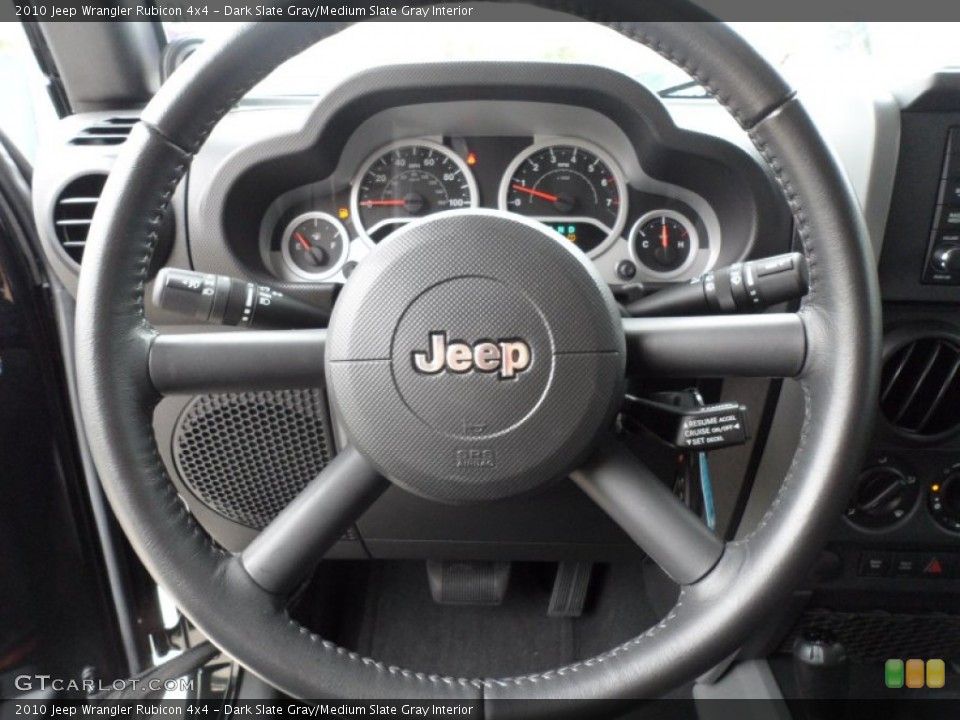 Dark Slate Gray/Medium Slate Gray Interior Steering Wheel for the 2010 Jeep Wrangler Rubicon 4x4 #61643180