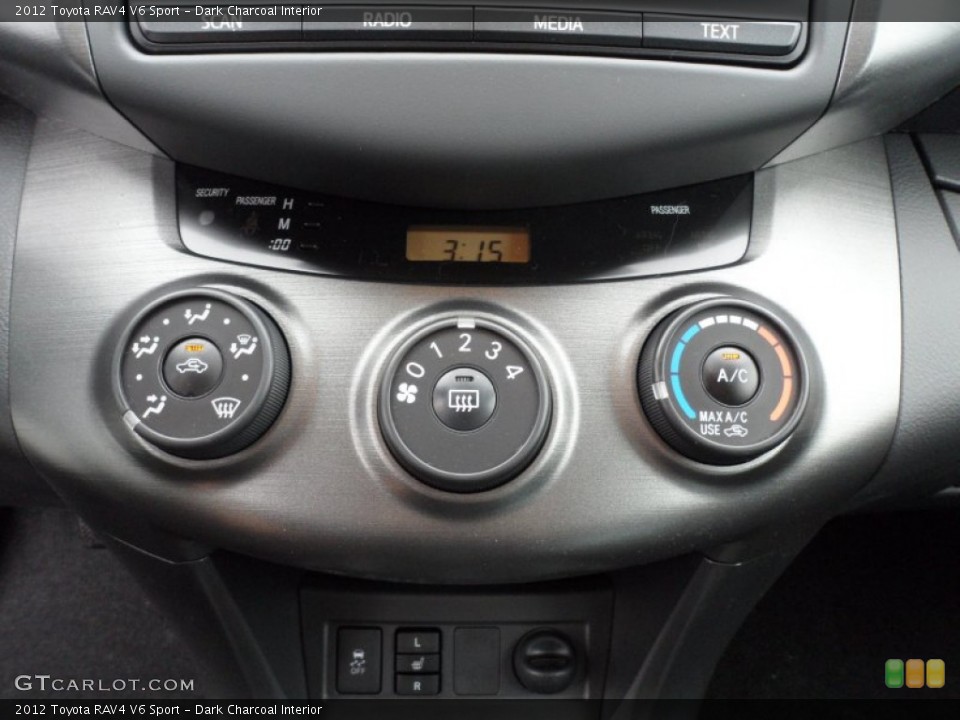 Dark Charcoal Interior Controls for the 2012 Toyota RAV4 V6 Sport #61643387
