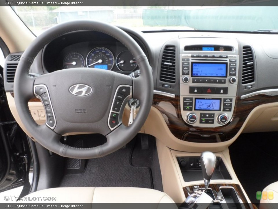 Beige Interior Dashboard for the 2012 Hyundai Santa Fe Limited #61644950