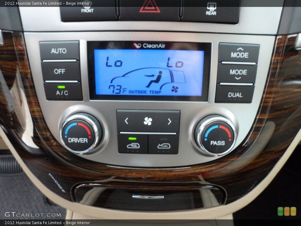 Beige Interior Controls for the 2012 Hyundai Santa Fe Limited #61644968