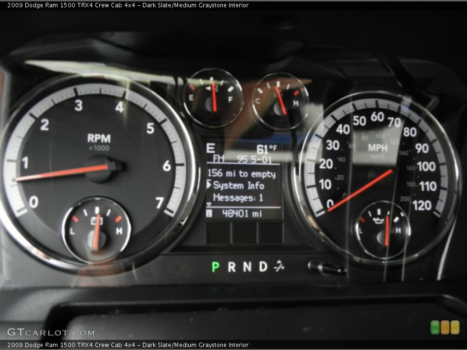 Dark Slate/Medium Graystone Interior Gauges for the 2009 Dodge Ram 1500 TRX4 Crew Cab 4x4 #61657777