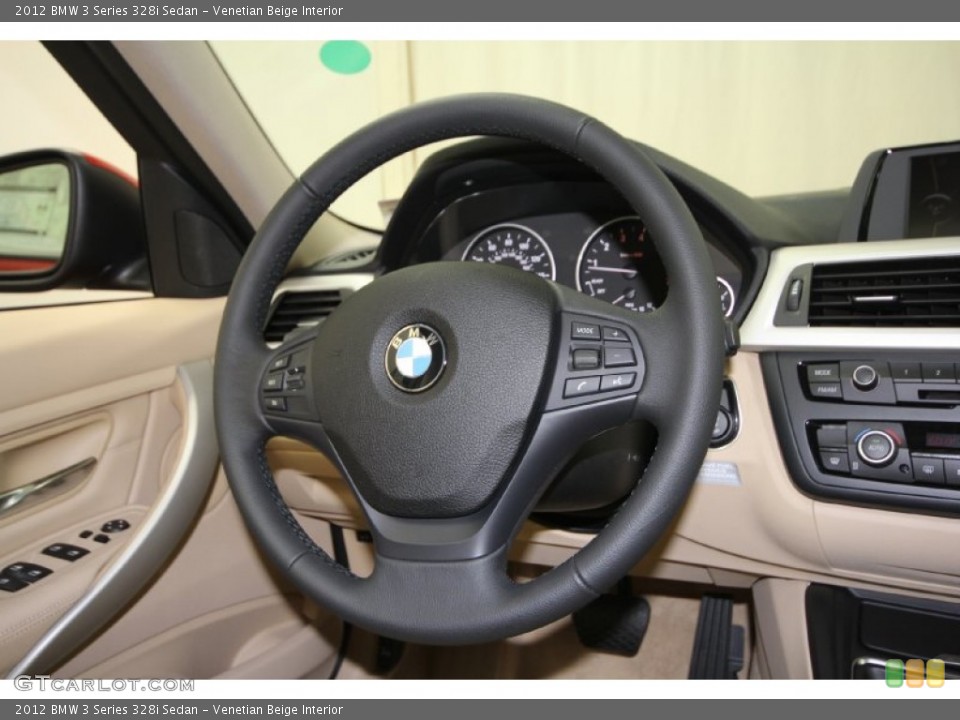 Venetian Beige Interior Steering Wheel for the 2012 BMW 3 Series 328i Sedan #61657973