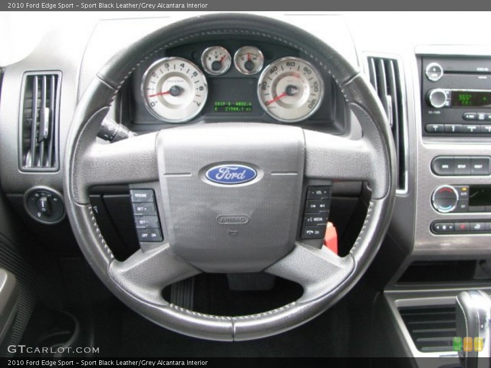Sport Black Leather/Grey Alcantara Interior Steering Wheel for the 2010 Ford Edge Sport #61660675