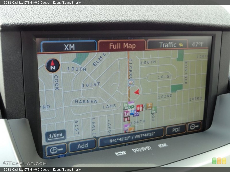 Ebony/Ebony Interior Navigation for the 2012 Cadillac CTS 4 AWD Coupe #61661611