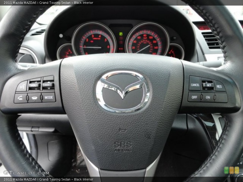 Black Interior Steering Wheel for the 2011 Mazda MAZDA6 i Grand Touring Sedan #61661777
