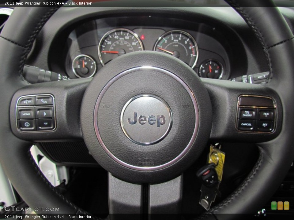 Black Interior Steering Wheel for the 2011 Jeep Wrangler Rubicon 4x4 #61665088
