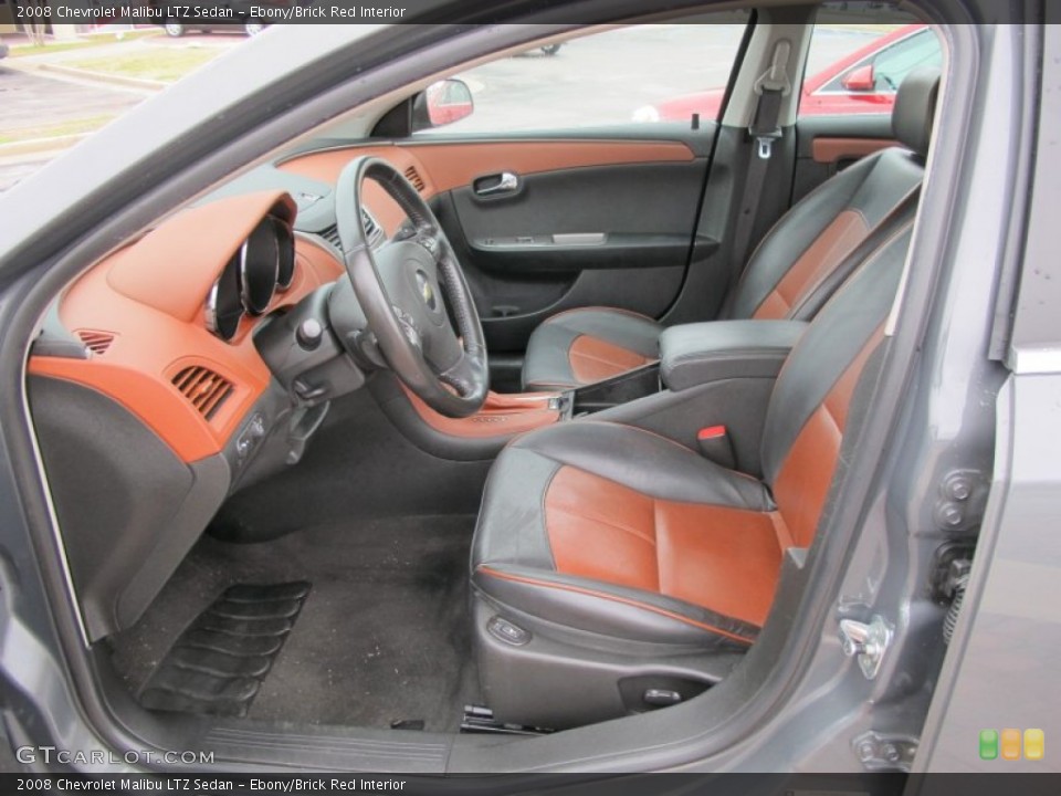 Ebony/Brick Red Interior Photo for the 2008 Chevrolet Malibu LTZ Sedan #61672706