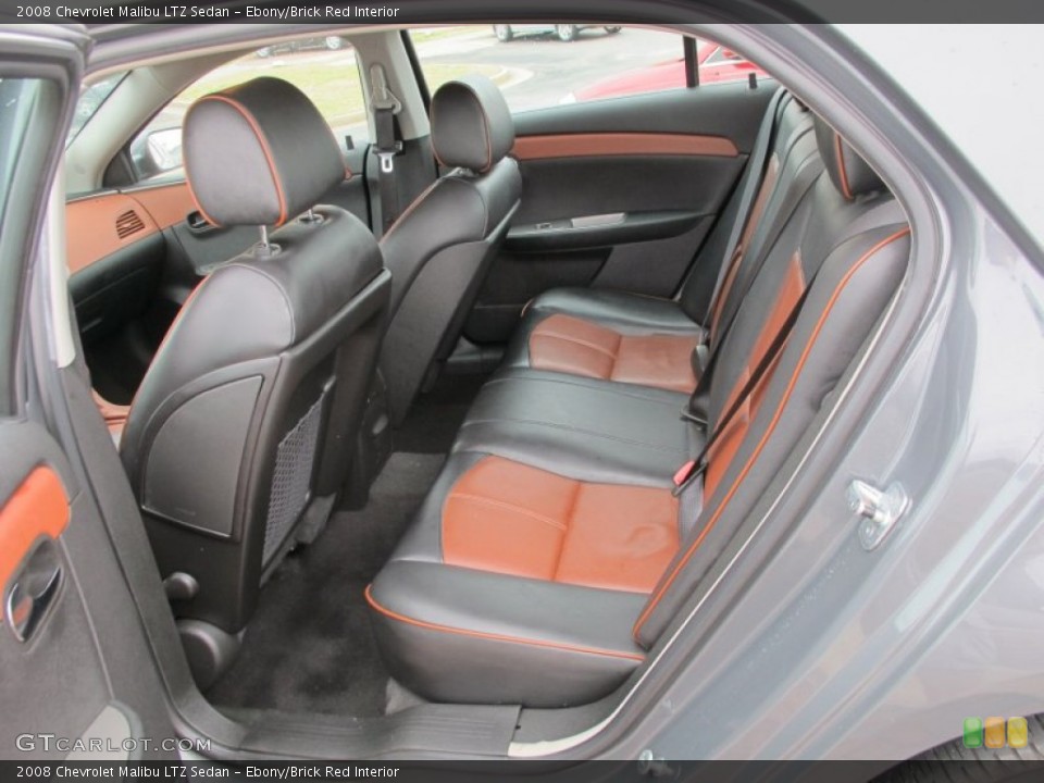 Ebony/Brick Red Interior Rear Seat for the 2008 Chevrolet Malibu LTZ Sedan #61672728