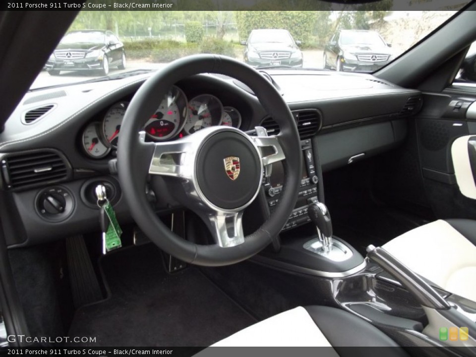 Black/Cream Interior Photo for the 2011 Porsche 911 Turbo S Coupe #61675730