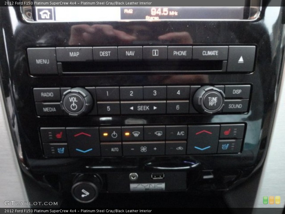 Platinum Steel Gray/Black Leather Interior Controls for the 2012 Ford F150 Platinum SuperCrew 4x4 #61676808