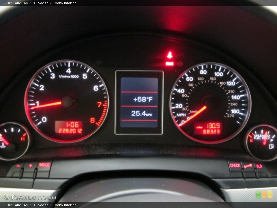 Ebony Interior Gauges for the 2005 Audi A4 2.0T Sedan #61679781
