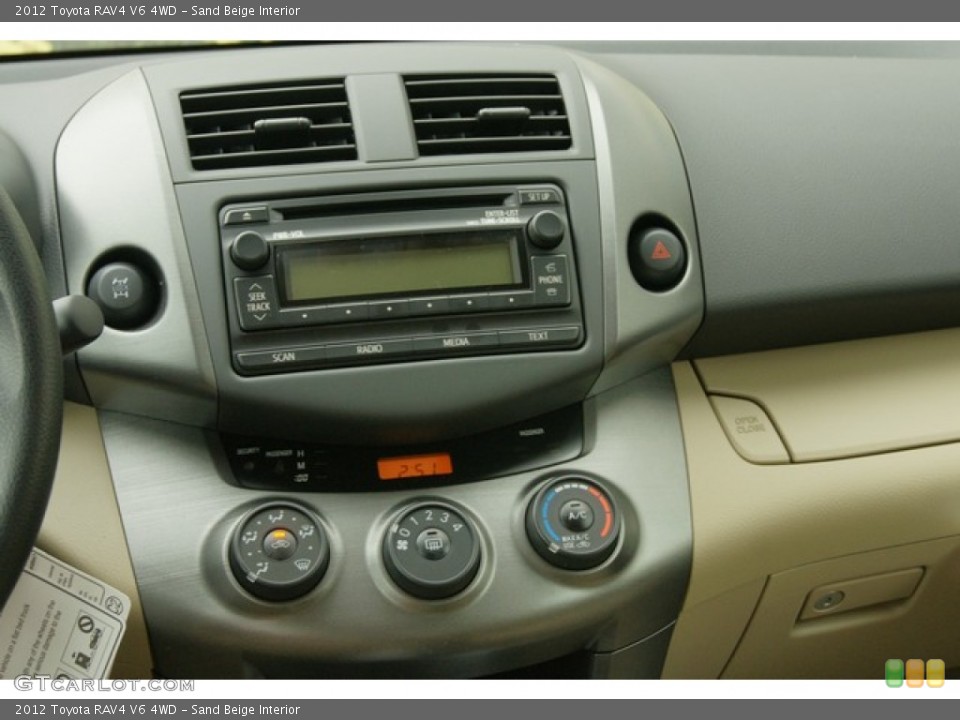 Sand Beige Interior Controls for the 2012 Toyota RAV4 V6 4WD #61684845