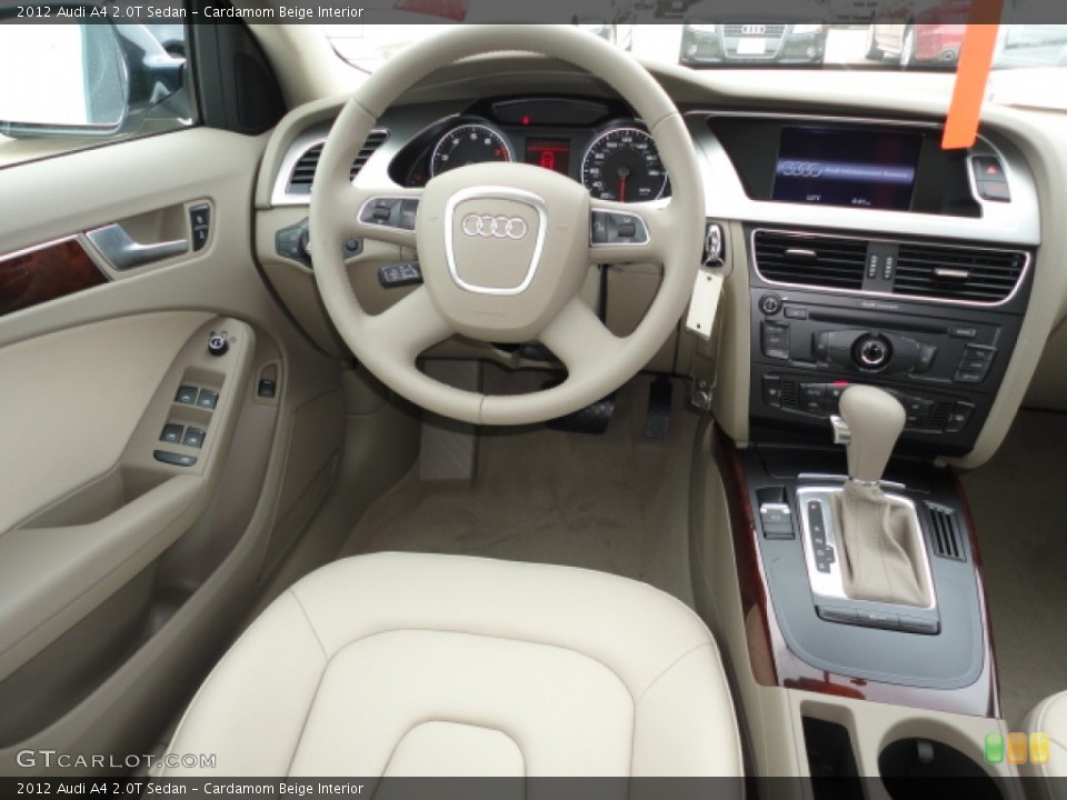 Cardamom Beige Interior Dashboard for the 2012 Audi A4 2.0T Sedan #61686768