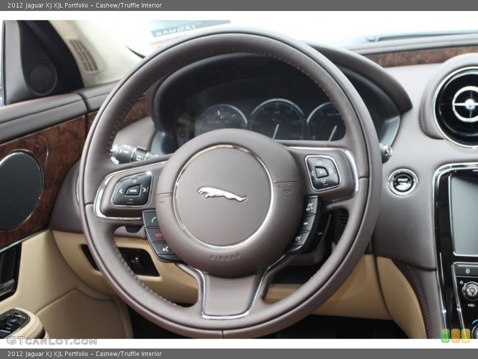Cashew/Truffle Interior Steering Wheel for the 2012 Jaguar XJ XJL Portfolio #61688975