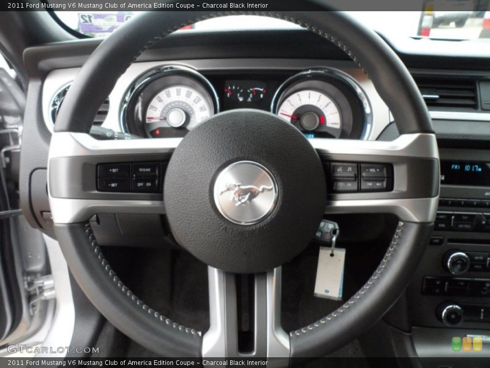 Charcoal Black Interior Steering Wheel for the 2011 Ford Mustang V6 Mustang Club of America Edition Coupe #61691893