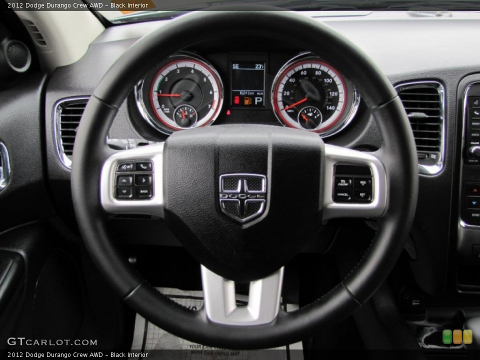Black Interior Steering Wheel for the 2012 Dodge Durango Crew AWD #61695759