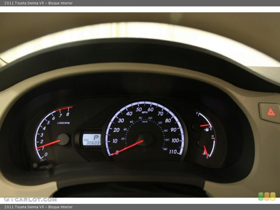 Bisque Interior Gauges for the 2011 Toyota Sienna V6 #61708611