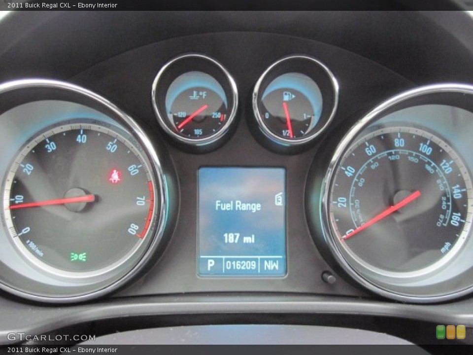 Ebony Interior Gauges for the 2011 Buick Regal CXL #61717144