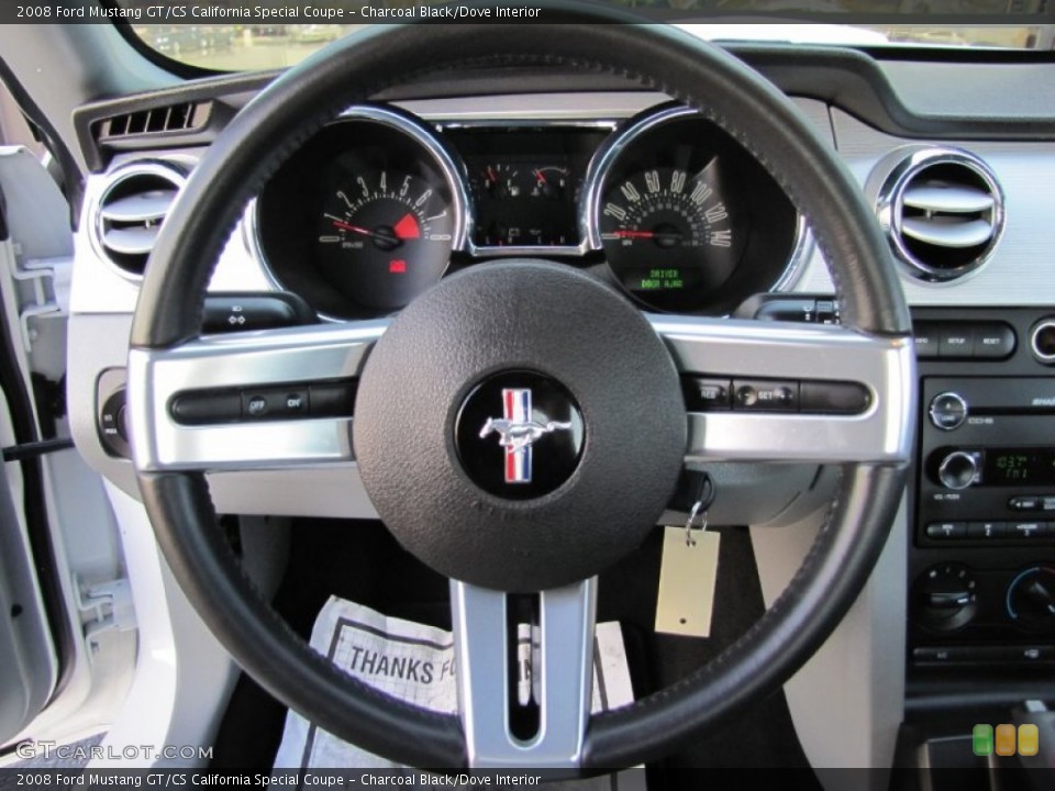 Charcoal Black/Dove Interior Steering Wheel for the 2008 Ford Mustang GT/CS California Special Coupe #61719009