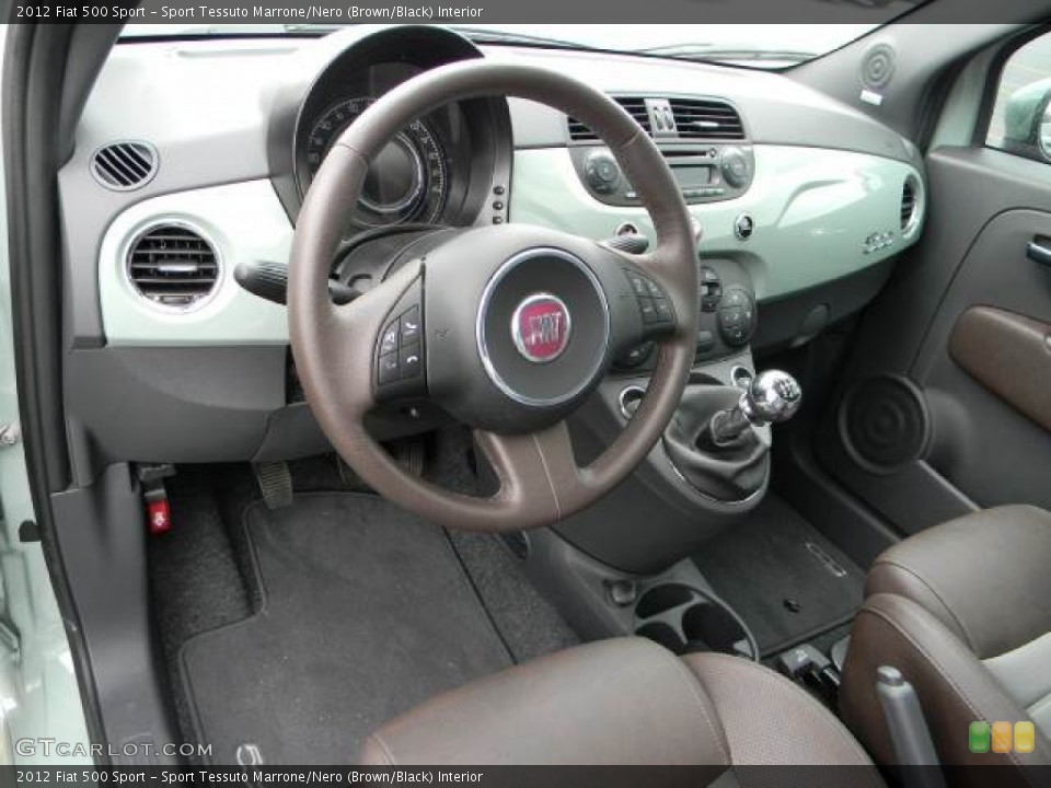 Sport Tessuto Marrone/Nero (Brown/Black) Interior Prime Interior for the 2012 Fiat 500 Sport #61719164