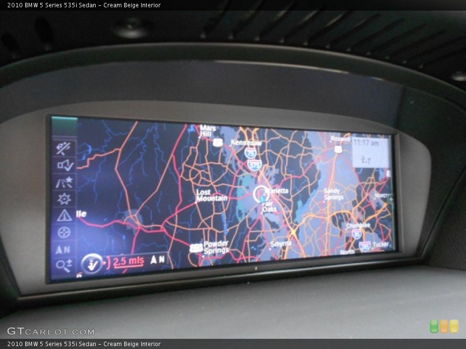 Cream Beige Interior Navigation for the 2010 BMW 5 Series 535i Sedan #61719761