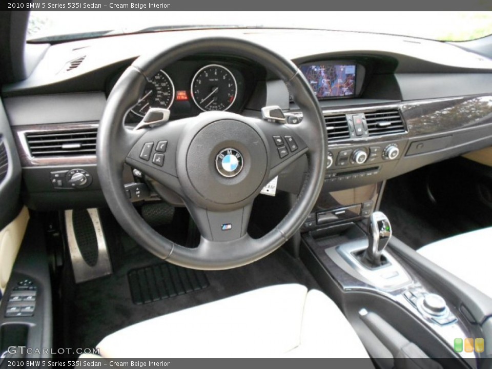 Cream Beige Interior Dashboard for the 2010 BMW 5 Series 535i Sedan #61719912