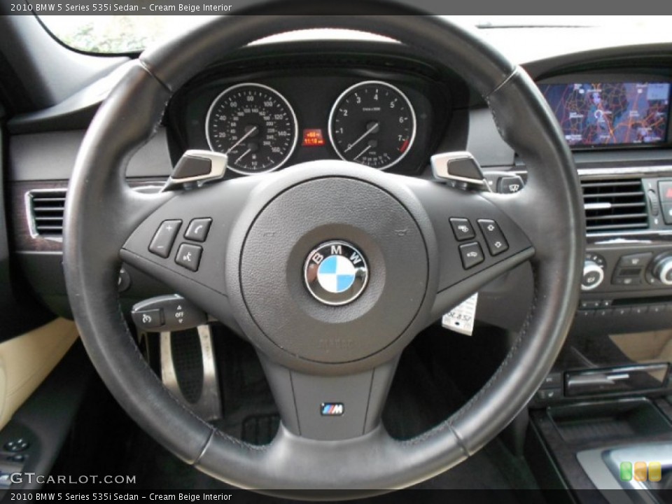 Cream Beige Interior Steering Wheel for the 2010 BMW 5 Series 535i Sedan #61719924