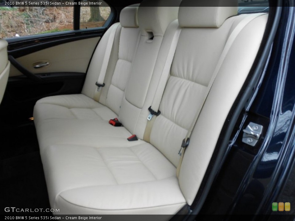 Cream Beige Interior Rear Seat for the 2010 BMW 5 Series 535i Sedan #61719930