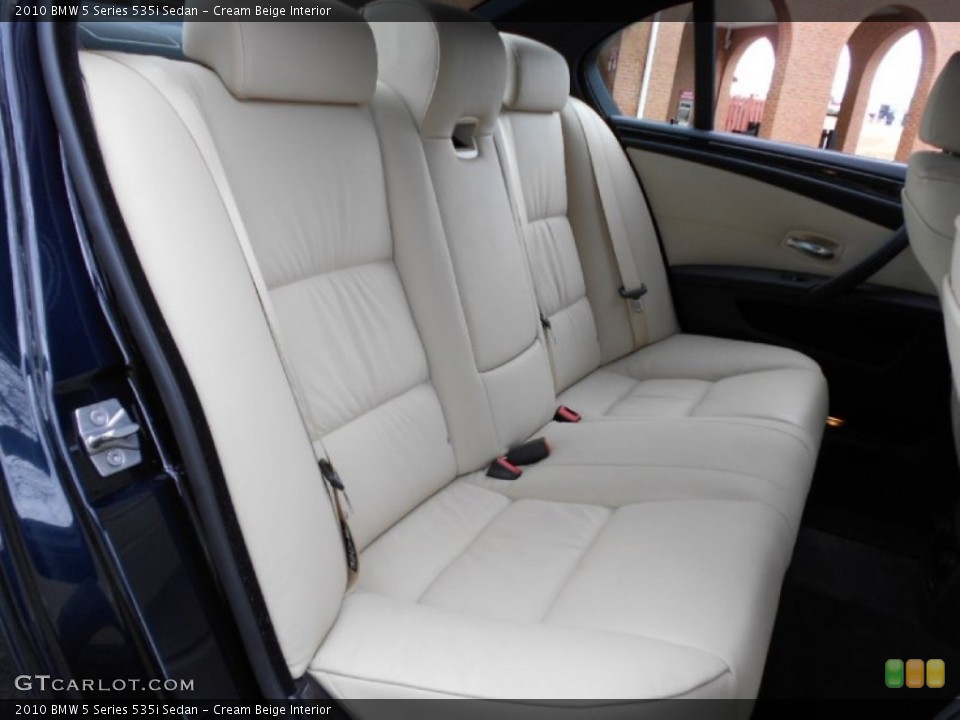 Cream Beige Interior Rear Seat for the 2010 BMW 5 Series 535i Sedan #61719966