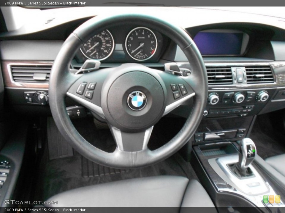 Black Interior Steering Wheel for the 2009 BMW 5 Series 535i Sedan #61720293