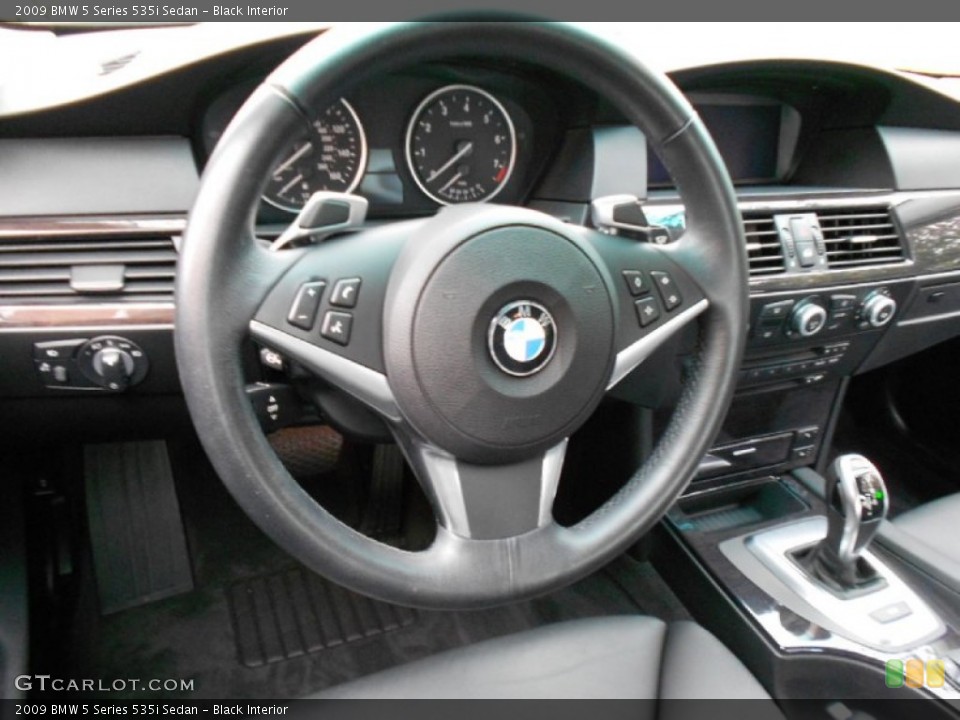 Black Interior Steering Wheel for the 2009 BMW 5 Series 535i Sedan #61720361