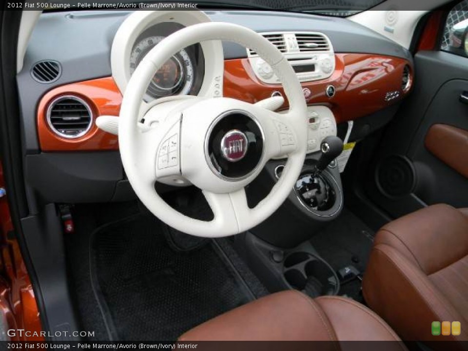 Pelle Marrone/Avorio (Brown/Ivory) Interior Prime Interior for the 2012 Fiat 500 Lounge #61720860