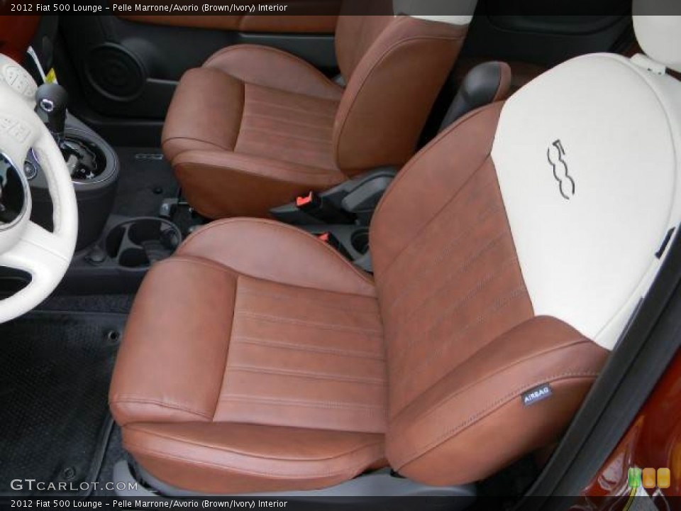 Pelle Marrone/Avorio (Brown/Ivory) Interior Front Seat for the 2012 Fiat 500 Lounge #61720870