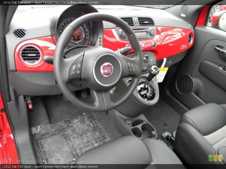 Sport Tessuto Nero/Nero (Black/Black) Interior Prime Interior for the 2012 Fiat 500 Sport #61720932