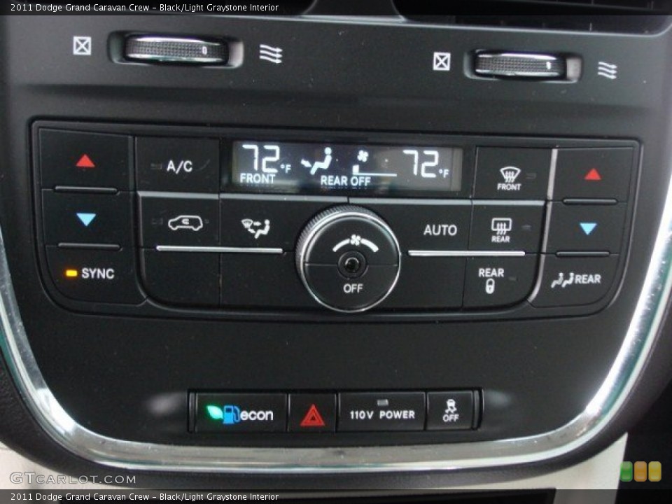 Black/Light Graystone Interior Controls for the 2011 Dodge Grand Caravan Crew #61727655