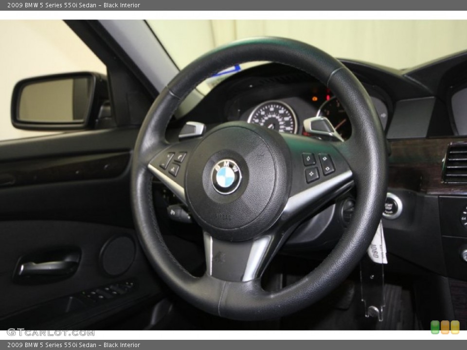 Black Interior Steering Wheel for the 2009 BMW 5 Series 550i Sedan #61728636