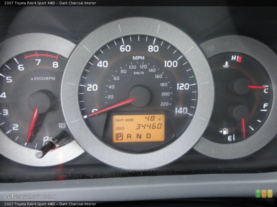 Dark Charcoal Interior Gauges for the 2007 Toyota RAV4 Sport 4WD #61737534