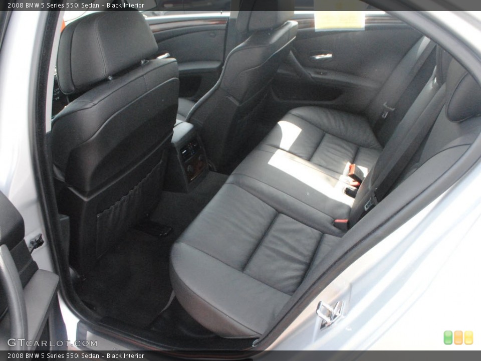 Black Interior Rear Seat for the 2008 BMW 5 Series 550i Sedan #61745107