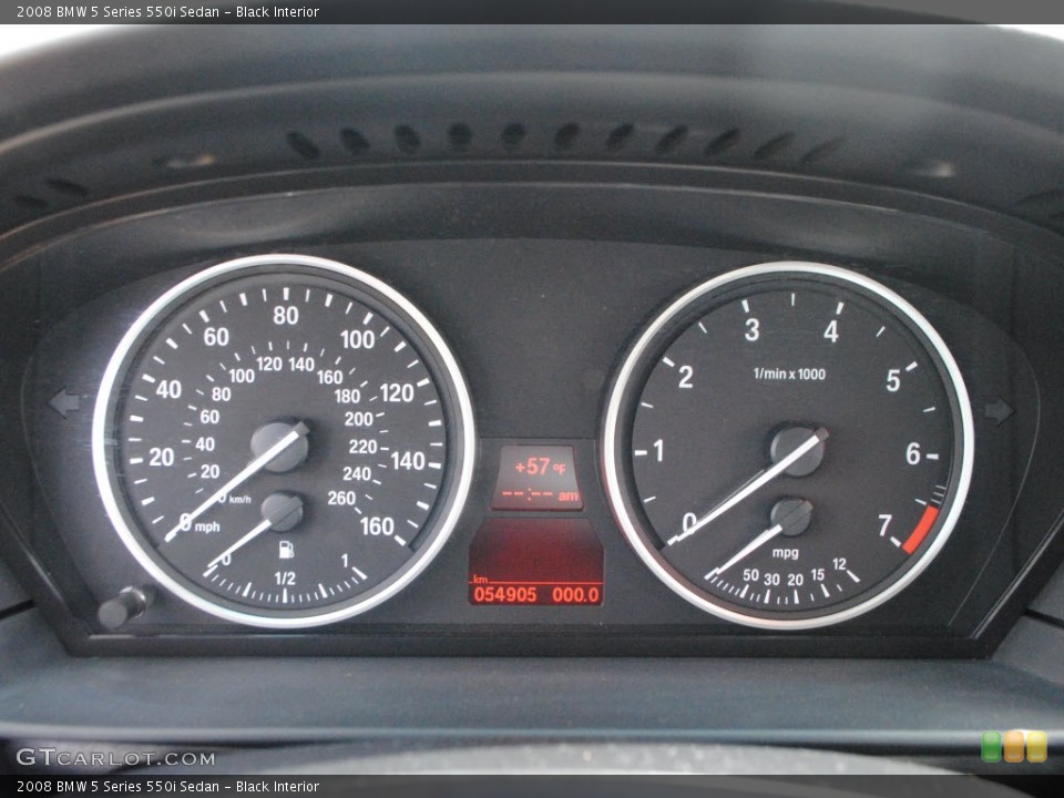 Black Interior Gauges for the 2008 BMW 5 Series 550i Sedan #61745167