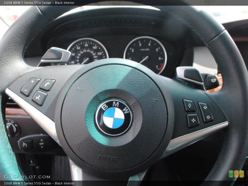 Black Interior Steering Wheel for the 2008 BMW 5 Series 550i Sedan #61745176